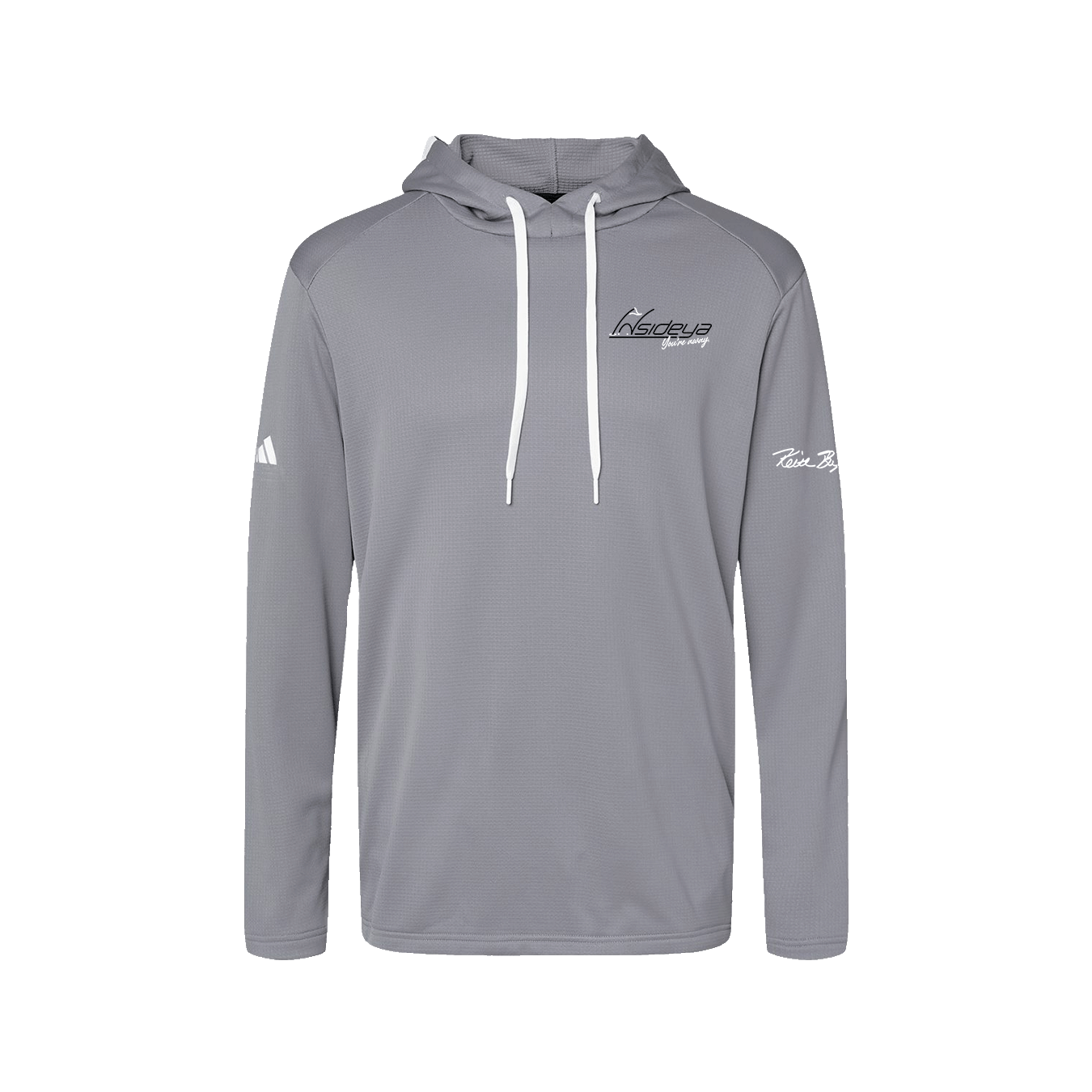 Insideya Golf x Keith Byars Adidas Textured Mixed Media Grey Three Hooded Sweatshirt Flat Front 