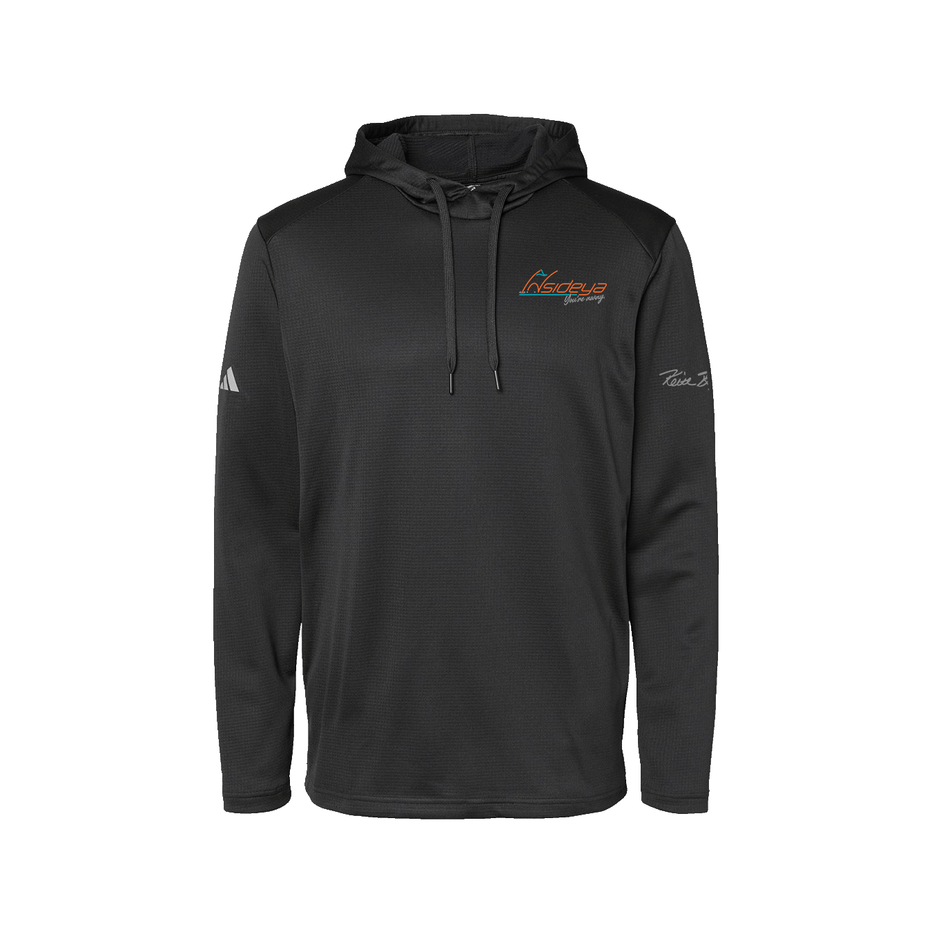 Insideya Golf x Keith Byars Adidas Textured Mixed Media Black Hooded Sweatshirt Flat Front 