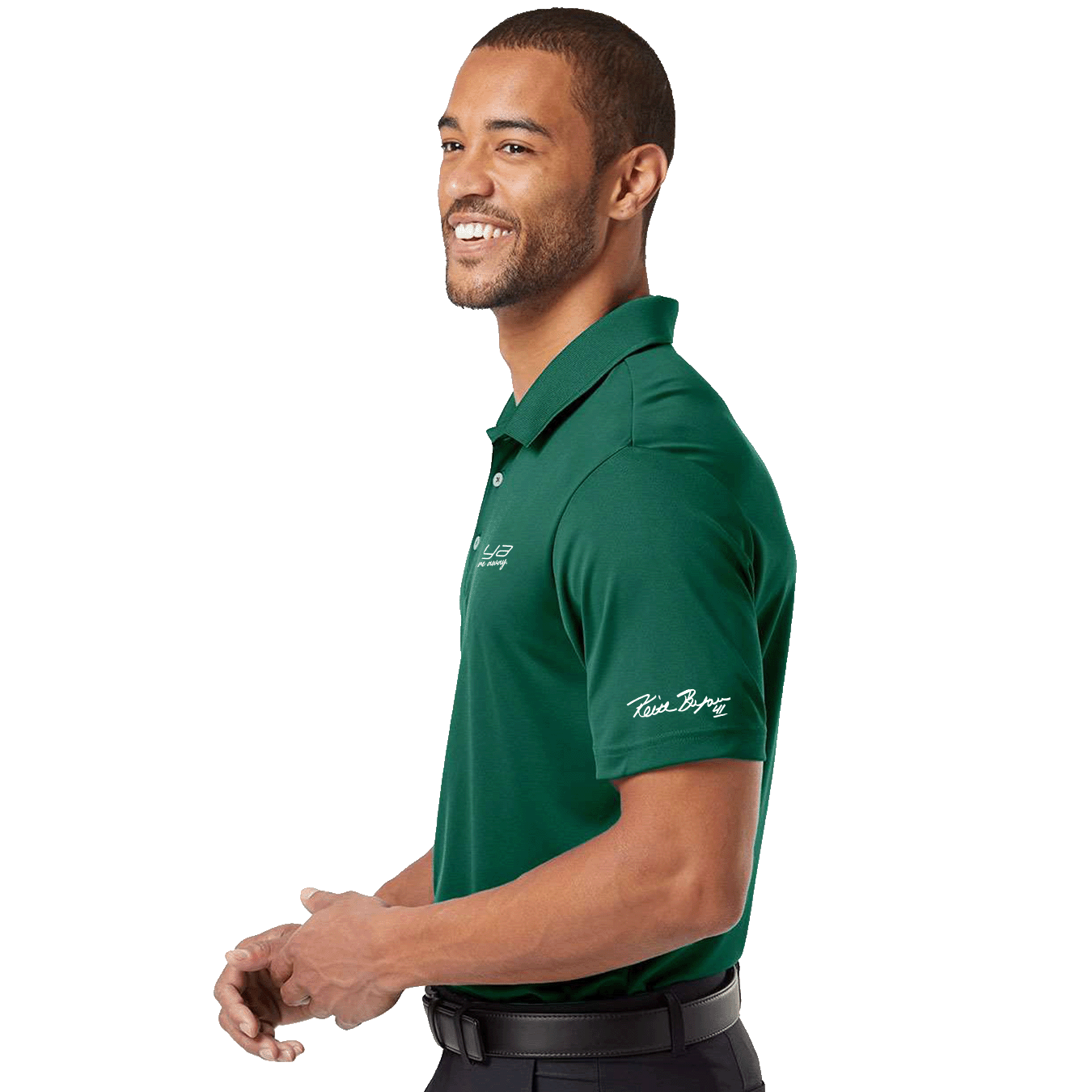 Insideya Golf Signature Collection x Keith Byars Collegiate Green Adidas Performance Polo Side Model