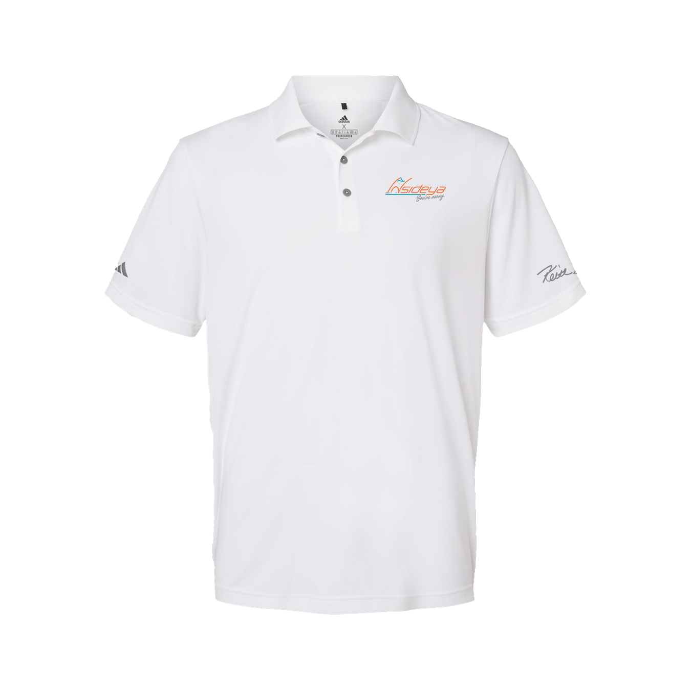 Insideya Golf Signature Collection x Keith Byars White Adidas Performance Polo Flat Front