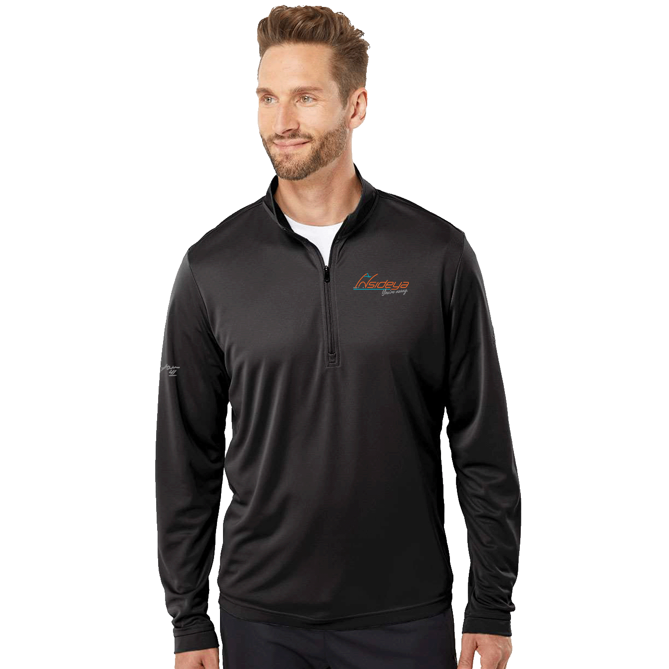 Insideya Golf Signature Collection x Keith Byars  Adidas Black Lightweight Quarter-Zip Pullover Front Model