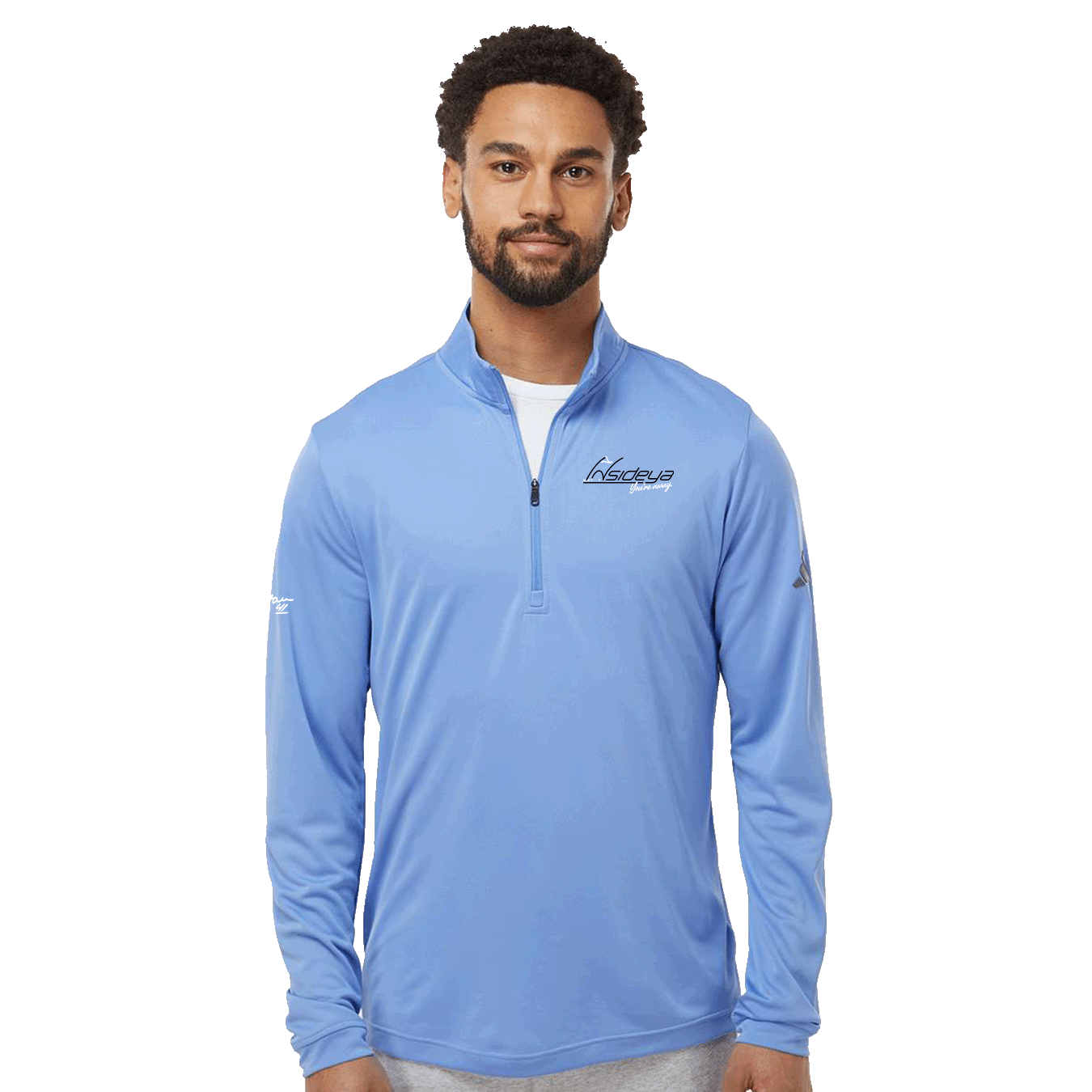 Insideya Golf Signature Collection x Keith Byars  Adidas Blue Fusion Lightweight Quarter-Zip Pullover Front Model