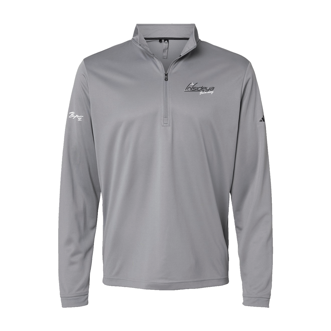 Insideya Golf Signature Collection x Keith Byars  Adidas Grey Three Lightweight Quarter-Zip Pullover Flat Front