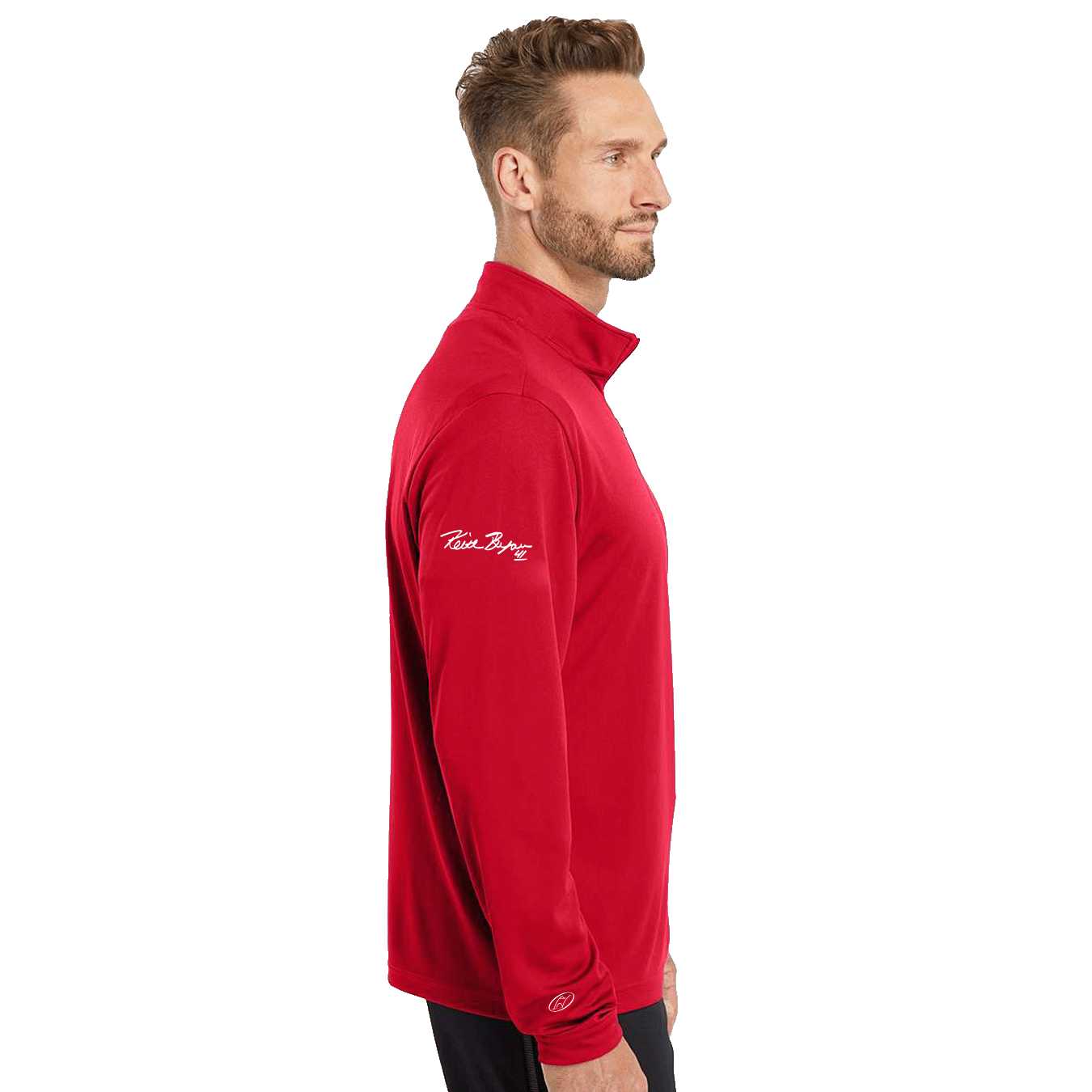 Insideya Golf Signature Collection x Keith Byars  Adidas Power Red Lightweight Quarter-Zip Pullover Side Model