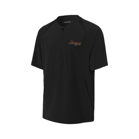 Black Sport-Tek Repeat Half-Zip Short Sleeve Jacket with Embroidered Insideya Golf Logo flat front