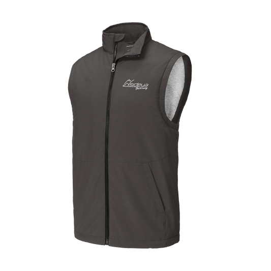 Graphite Sport-Tek Insulated Vest with Insideya Golf logo printed on left chest flat front