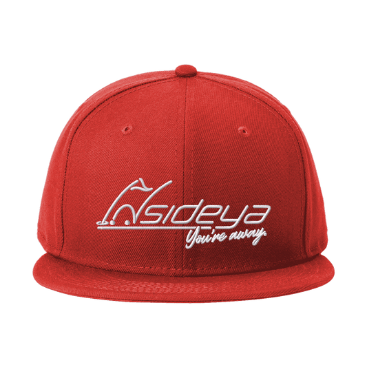 Scarlet New Era Standard Fit Flat Bill Snapback Cap with Embroidered Insideya Golf logo