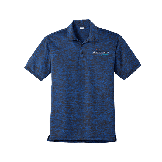 Dark Royal Black Electric Sport-Tek PosiCharge Electric Heather Polo with embroidered Insideya Golf logo flat front