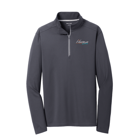 Iron Grey Sport-Tek Sport-Wick Textured Quarter-Zip Pullover with Embroidered Insideya Logo flat front