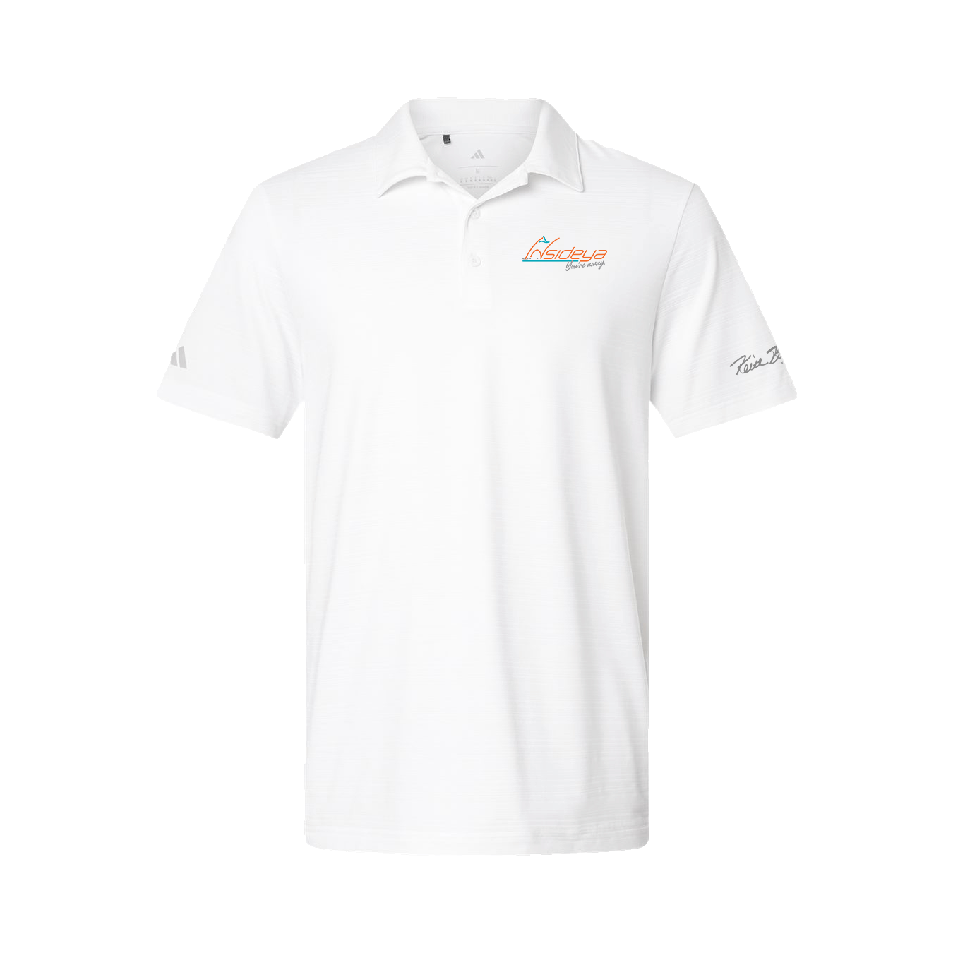 Insideya Golf Signature Collection x Keith Byars White Adidas Texture Stripe Polo Flat Front